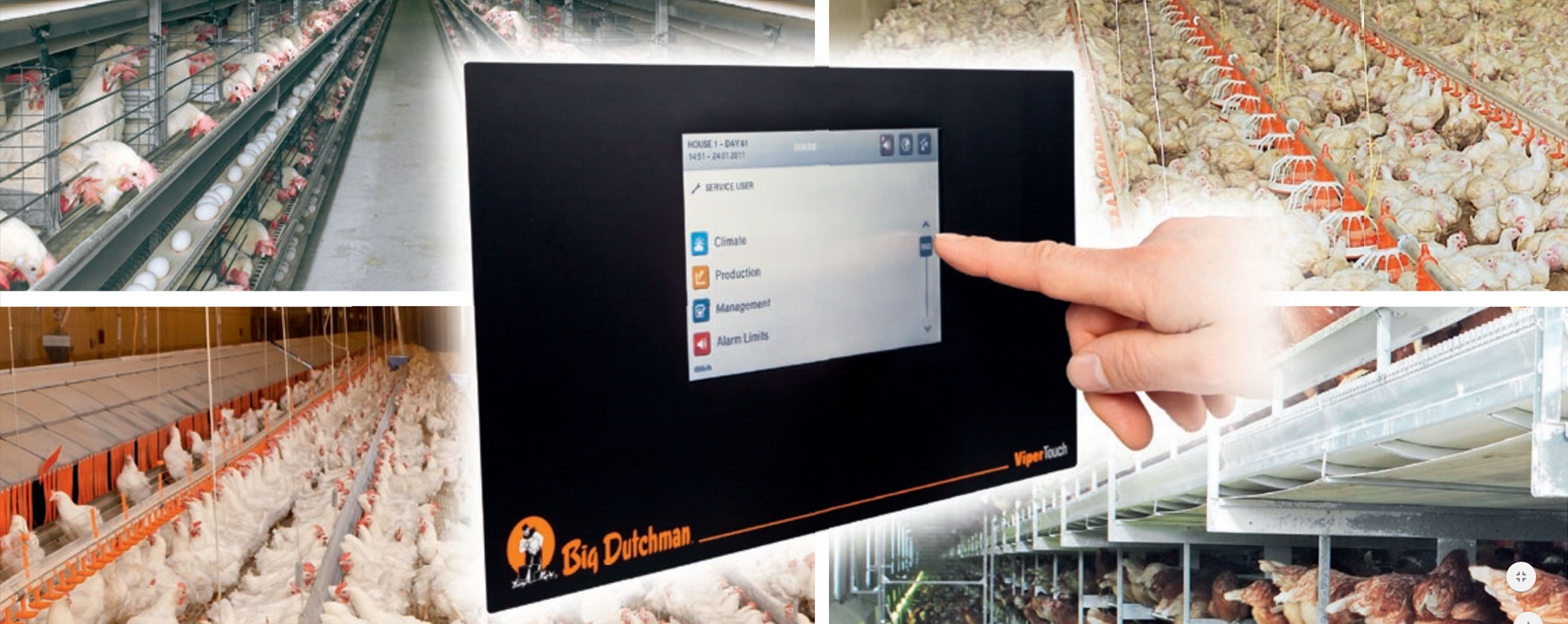 Viper Touch klima- og produksjonsstyring til kylling