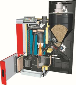 Bilde av flis og pellets kjele biovarme innvendig