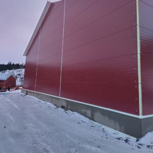 Lagerbygg i stål og sandwich hos Stian Molland. Steinkjer, 2025