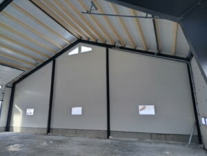 Lagerbygg i stål og sandwich hos Stian Molland. Steinkjer, 2025