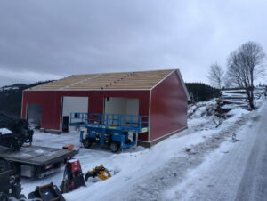 Lagerbygg i stål og sandwich hos Stian Molland. Steinkjer, 2025