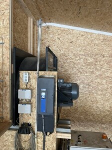 Plantørke i Tjølling. Kraftig 50 hk/37 kW sentrifugalvifte med frekvensstyring. Vestfold, 2025